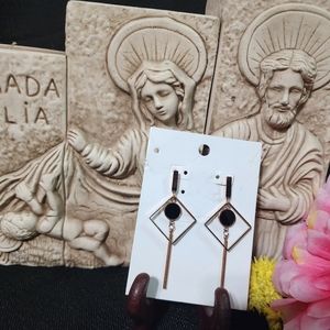 Black stainless steel earrings.